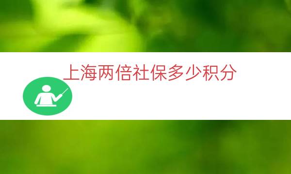 上海两倍社保多少积分（上海2倍社保交多少钱）