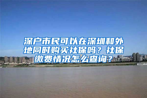 深户市民可以在深圳和外地同时购买社保吗？社保缴费情况怎么查询？