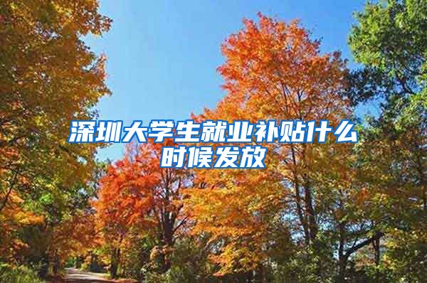 深圳大学生就业补贴什么时候发放