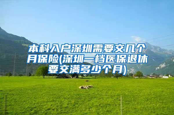 本科入户深圳需要交几个月保险(深圳一档医保退休要交满多少个月)