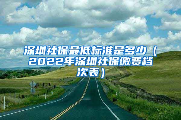 深圳社保最低标准是多少（2022年深圳社保缴费档次表）