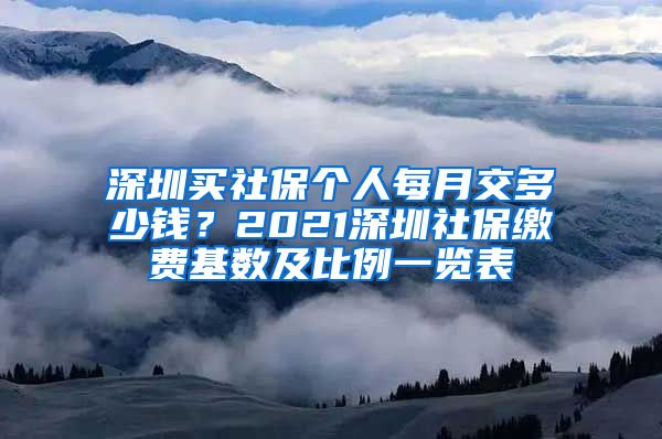 深圳买社保个人每月交多少钱？2021深圳社保缴费基数及比例一览表