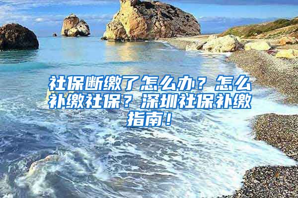 社保断缴了怎么办？怎么补缴社保？深圳社保补缴指南！