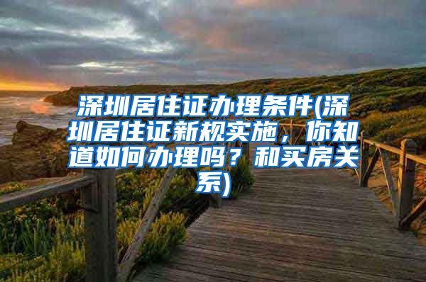 深圳居住证办理条件(深圳居住证新规实施，你知道如何办理吗？和买房关系)