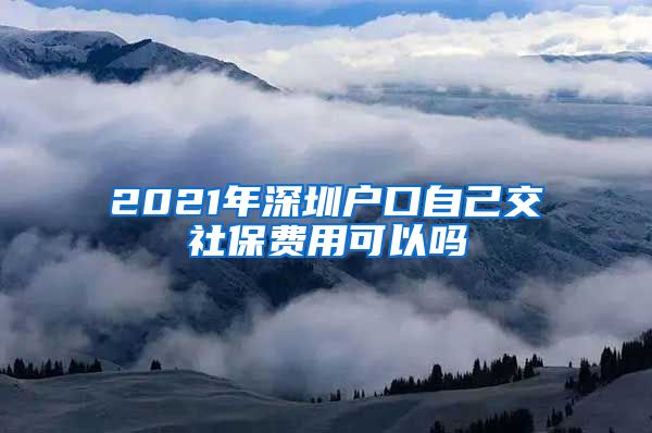 2021年深圳户口自己交社保费用可以吗