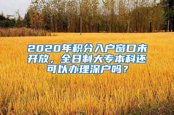 2020年积分入户窗口未开放，全日制大专本科还可以办理深户吗？