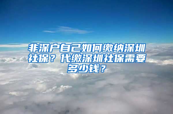 非深户自己如何缴纳深圳社保？代缴深圳社保需要多少钱？