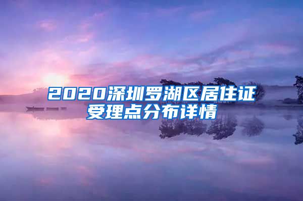 2020深圳罗湖区居住证受理点分布详情