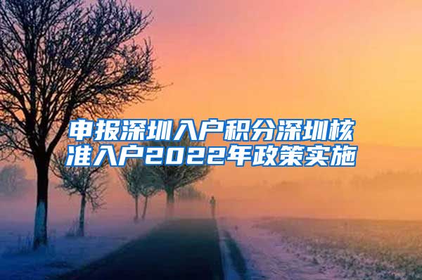 申报深圳入户积分深圳核准入户2022年政策实施