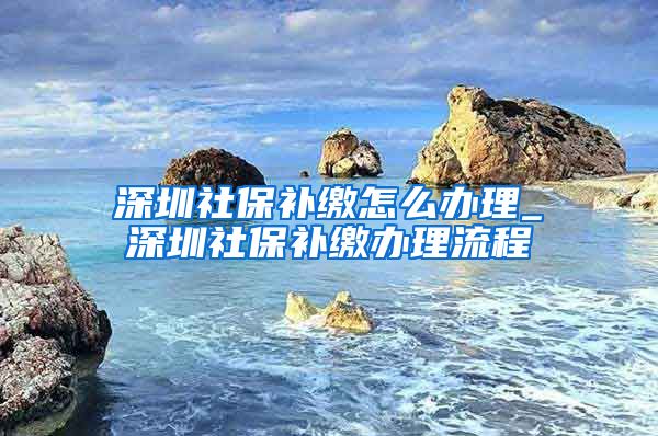 深圳社保补缴怎么办理_深圳社保补缴办理流程