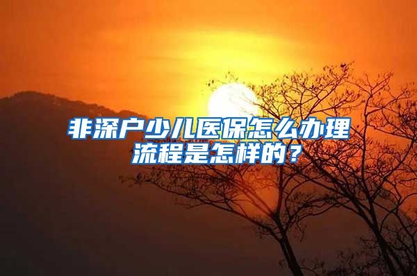 非深户少儿医保怎么办理 流程是怎样的？