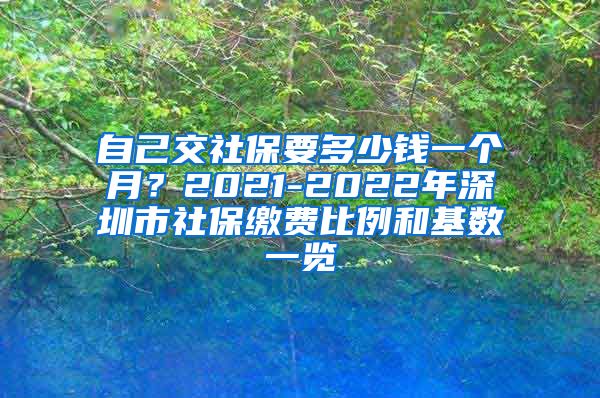 自己交社保要多少钱一个月？2021-2022年深圳市社保缴费比例和基数一览