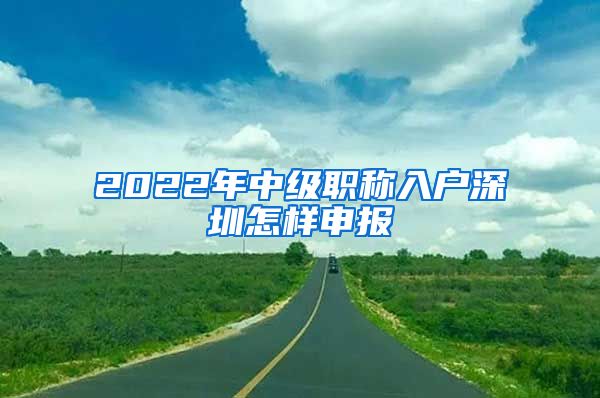 2022年中级职称入户深圳怎样申报