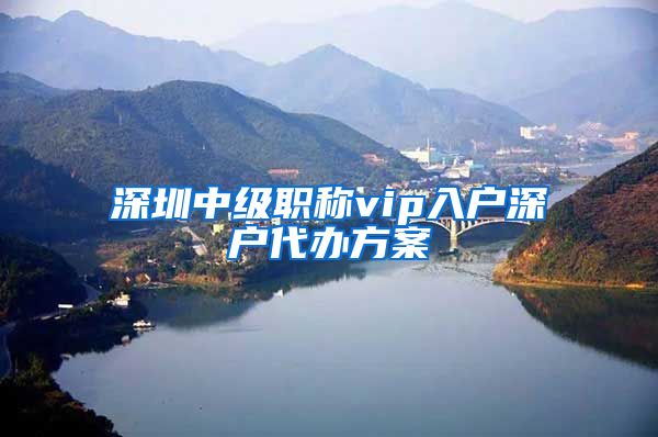 深圳中级职称vip入户深户代办方案