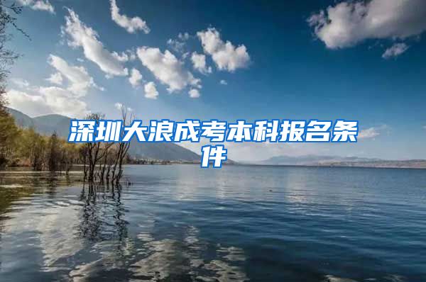 深圳大浪成考本科报名条件