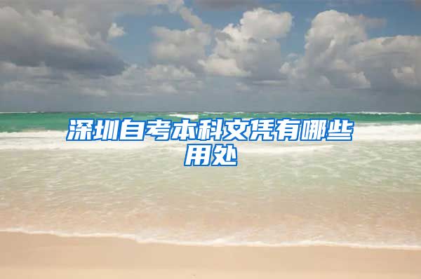 深圳自考本科文凭有哪些用处