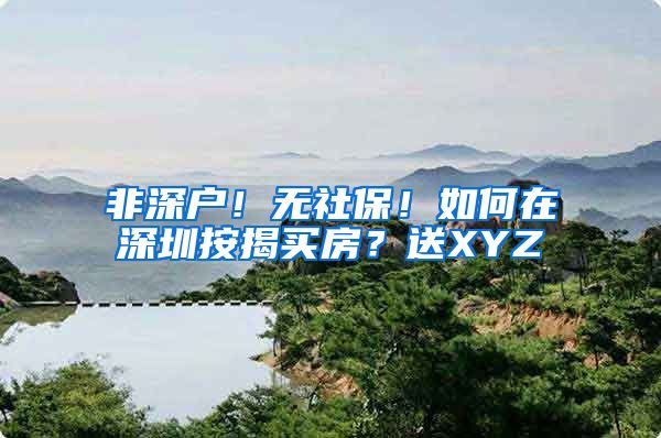 非深户！无社保！如何在深圳按揭买房？送XYZ