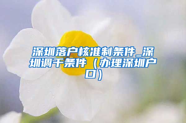 深圳落户核准制条件_深圳调干条件（办理深圳户口）