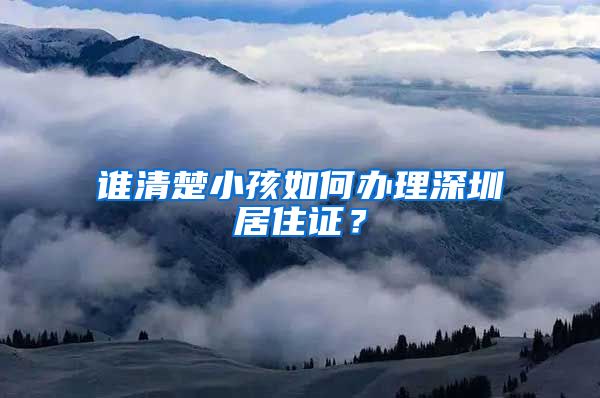 谁清楚小孩如何办理深圳居住证？