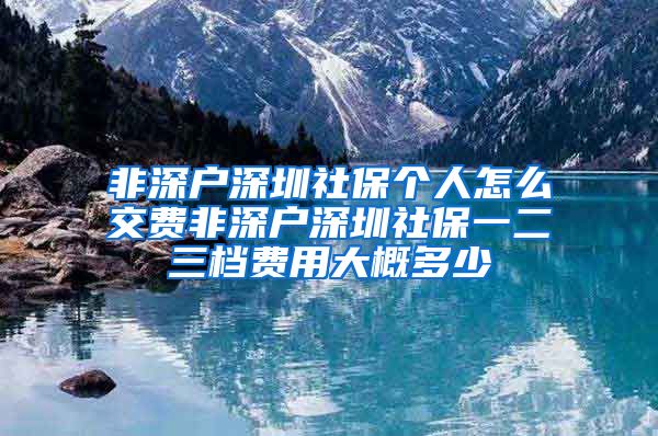 非深户深圳社保个人怎么交费非深户深圳社保一二三档费用大概多少