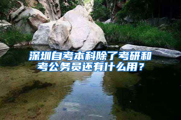 深圳自考本科除了考研和考公务员还有什么用？