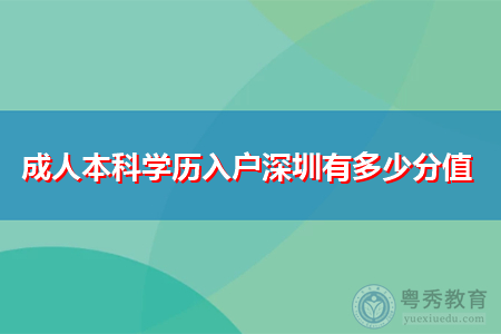 成人本科学历深圳入户要有多少分值?