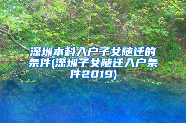 深圳本科入户子女随迁的条件(深圳子女随迁入户条件2019)