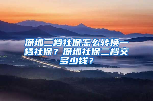 深圳二档社保怎么转换一档社保？深圳社保二档交多少钱？