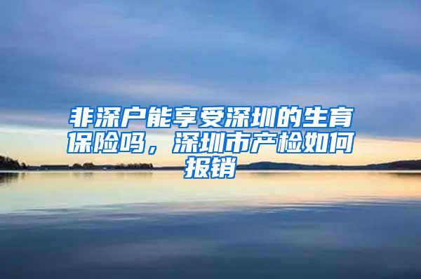 非深户能享受深圳的生育保险吗，深圳市产检如何报销