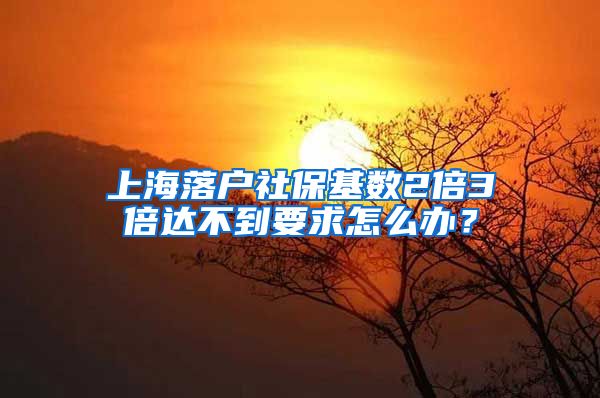 上海落户社保基数2倍3倍达不到要求怎么办？