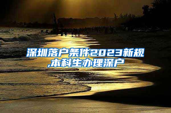 深圳落户条件2023新规,本科生办理深户