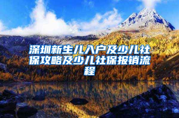 深圳新生儿入户及少儿社保攻略及少儿社保报销流程