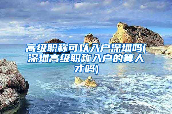 高级职称可以入户深圳吗(深圳高级职称入户的算人才吗)