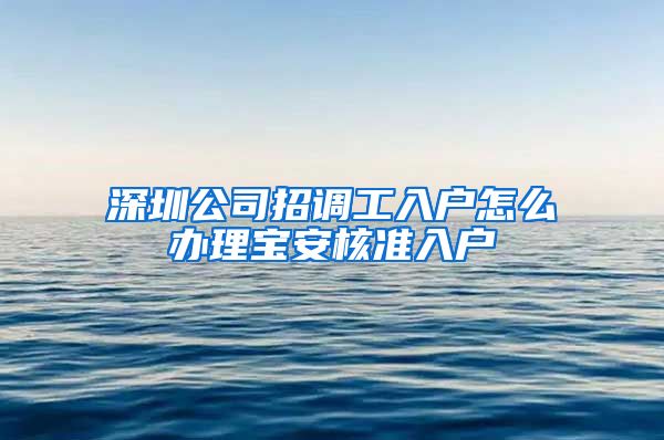 深圳公司招调工入户怎么办理宝安核准入户