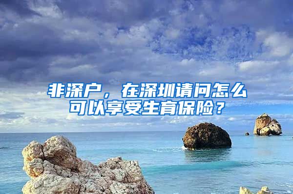 非深户，在深圳请问怎么可以享受生育保险？