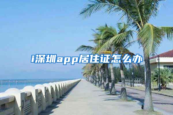 i深圳app居住证怎么办