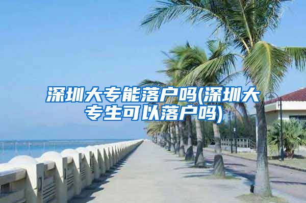 深圳大专能落户吗(深圳大专生可以落户吗)