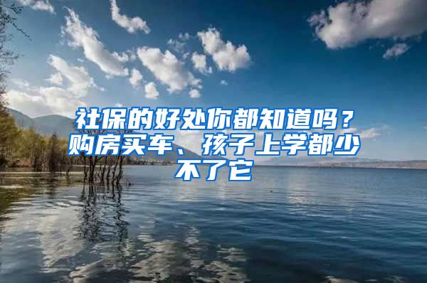 社保的好处你都知道吗？购房买车、孩子上学都少不了它