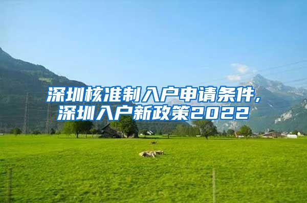 深圳核准制入户申请条件,深圳入户新政策2022