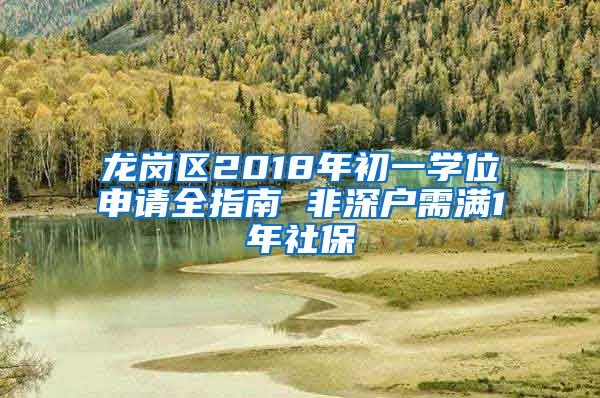 龙岗区2018年初一学位申请全指南 非深户需满1年社保