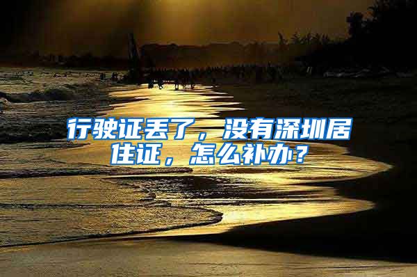 行驶证丢了，没有深圳居住证，怎么补办？