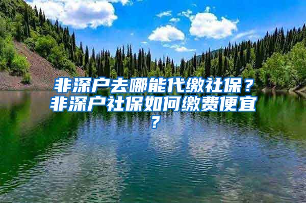 非深户去哪能代缴社保？非深户社保如何缴费便宜？