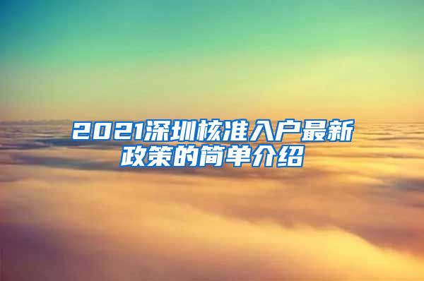 2021深圳核准入户最新政策的简单介绍