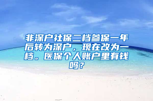 非深户社保二档参保一年后转为深户，现在改为一档。医保个人账户里有钱吗？