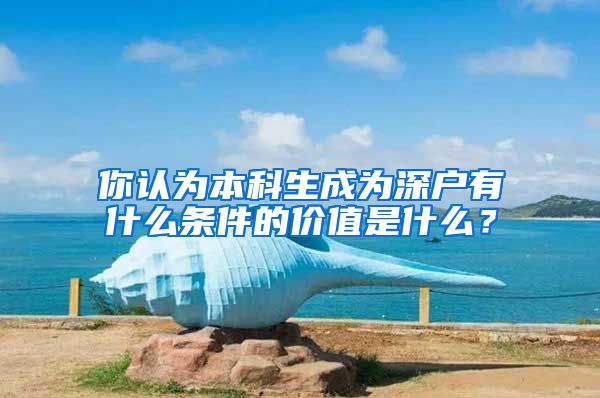 你认为本科生成为深户有什么条件的价值是什么？