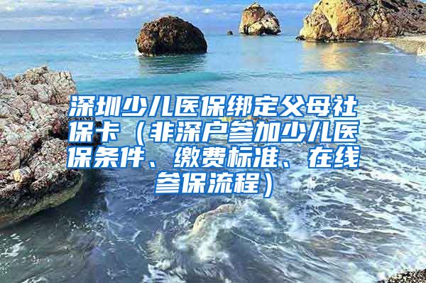 深圳少儿医保绑定父母社保卡（非深户参加少儿医保条件、缴费标准、在线参保流程）