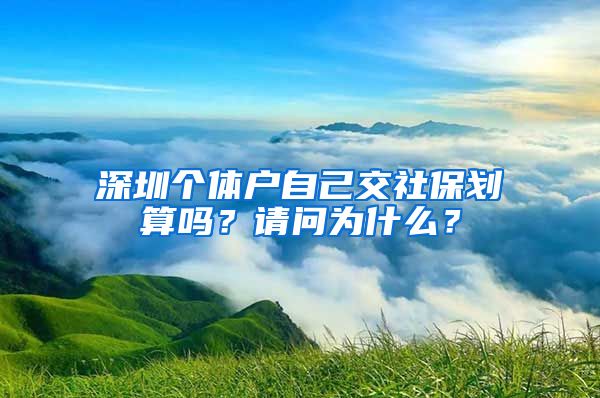 深圳个体户自己交社保划算吗？请问为什么？