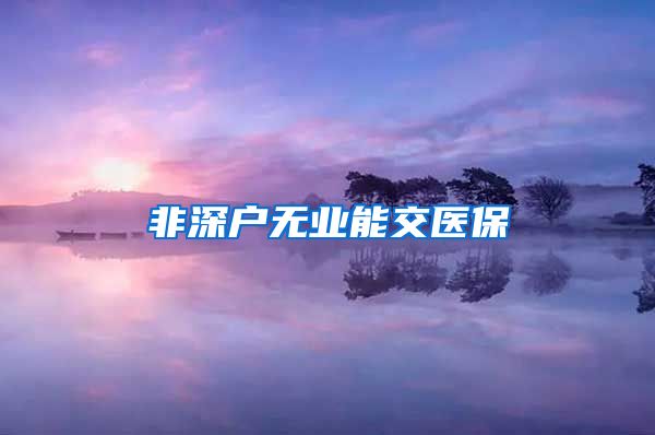 非深户无业能交医保