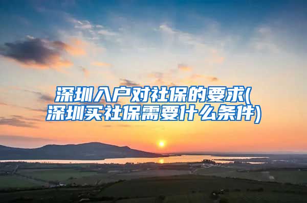 深圳入户对社保的要求(深圳买社保需要什么条件)