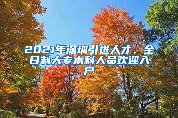 2021年深圳引进人才，全日制大专本科人员欢迎入户